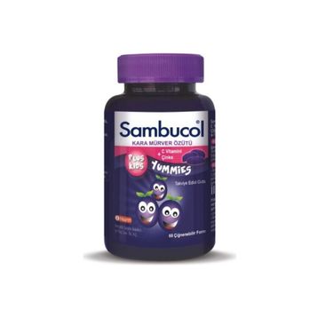Sambucol Yummies Kara Mürver 60 Çiğnenebilir Tablet