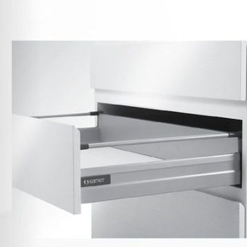 Samet 50 cm Yüksek Bordürlü Gri Smartbox Çekmece Seti