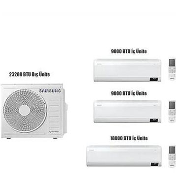 Samsung 9+9+18 Btu/h Iç Üniteli +8 Kw Dış Üniteli Windfree Duvar Tipi Multi Klima