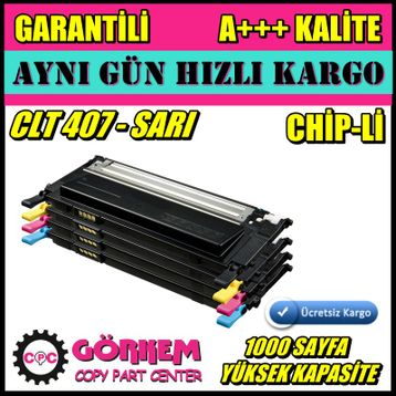Samsung CLP-320-CLT-Y407S-SU478A Sarı Muadil Toner
