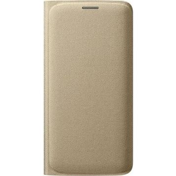 Samsung EF-WG925BFEGWW S6 Edge Tekstil Altın Kartlıklı Kılıf