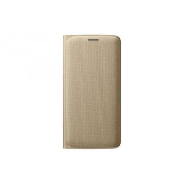 Samsung EF-WG925BFEGWW S6 Edge Tekstil Altın Kartlıklı Kılıf