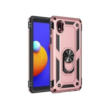 Samsung Galaxy A01 Core Sofya Yüzüklü Silikon Kapak Rose Kılıf
