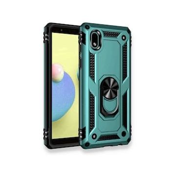 Samsung Galaxy A01 Core Sofya Yüzüklü Silikon Kapak Yeşil Kılıf
