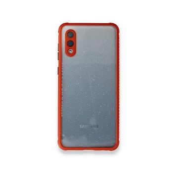Samsung Galaxy A02 Miami Şeffaf Silikon Kırmızı Kılıf
