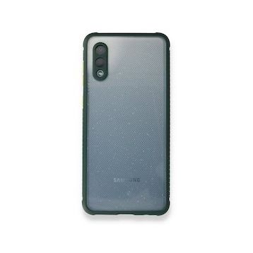Samsung Galaxy A02 Miami Şeffaf Silikon Koyu Yeşil Kılıf