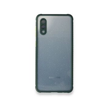 Samsung Galaxy A02 Miami Şeffaf Silikon Koyu Yeşil Kılıf