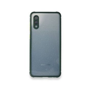 Samsung Galaxy A02 Miami Şeffaf Silikon Koyu Yeşil Kılıf