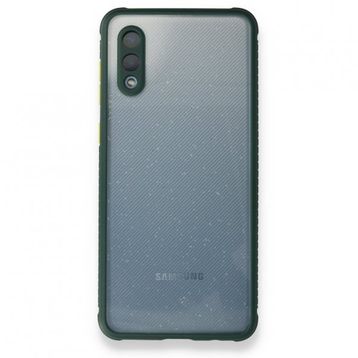 Samsung Galaxy A02 Miami Şeffaf Silikon Koyu Yeşil Kılıf