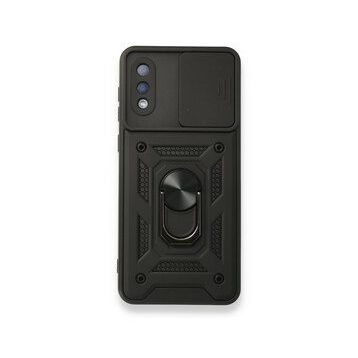 Samsung Galaxy A02 Pars Lens Yüzüklü Silikon Siyah Kılıf