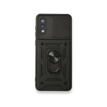 Samsung Galaxy A02 Pars Lens Yüzüklü Silikon Siyah Kılıf