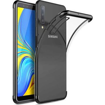 Samsung Galaxy A7 2018 Glitter Siyah Uyumlu Silikon Kılıf