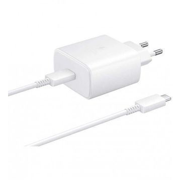 Samsung Galaxy Note 10 Plus Fast Charging 45w Type-C Beyaz Şarj Aleti