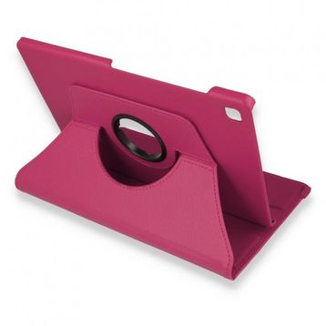 Samsung Galaxy P610 Tab S6 Lite 10.4 Pembe 360 Tablet Deri Kılıf