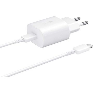 Samsung Galaxy S20 Fe 5G Fast Charging 25W Type-C Çıkışlı Kablolu Beyaz Şarj Aleti