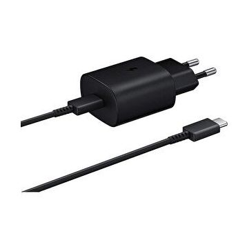 Samsung Galaxy S22 5G Fast Charging 25W Type-C Çıkışlı Kablolu Siyah Şarj Aleti