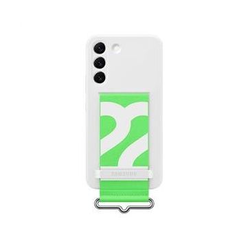 Samsung Galaxy S22+ Beyaz Kayışlı Silikon Kılıf