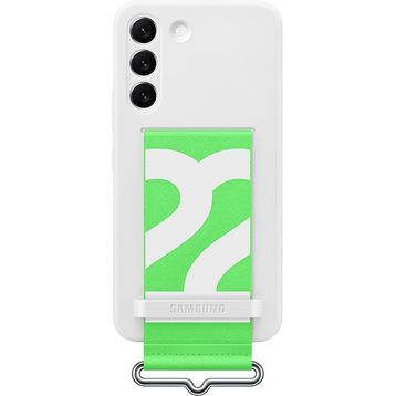 Samsung Galaxy S22 Kayışlı Silikon Beyaz Telefon Kılıf