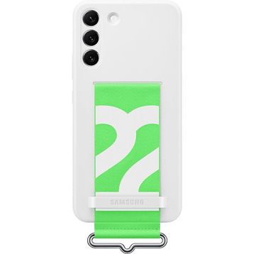 Samsung Galaxy S22 Kayışlı Silikon Beyaz Telefon Kılıf