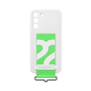 Samsung Galaxy S22 Kayışlı Silikon Beyaz Telefon Kılıf