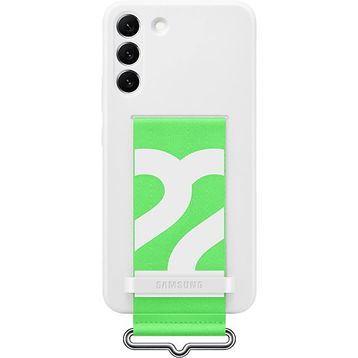 Samsung Galaxy S22 Kayışlı Silikon Beyaz Telefon Kılıf