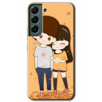 Samsung Galaxy S22 Kılıf HD Şıpsevdi Çift Desen Baskılı Arka Kapak -