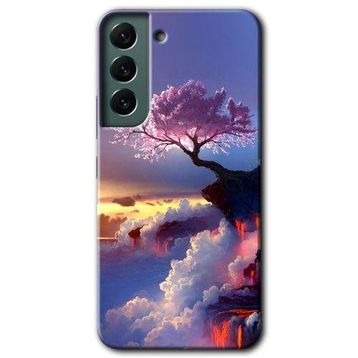 Samsung Galaxy S22 Kılıf HD- Wash Red Wall Desen Baskılı Arka Kapak