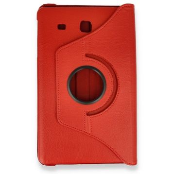 Samsung Galaxy T560 Tab E 9.7 Kırmızı 360 Tablet Deri Kılıf