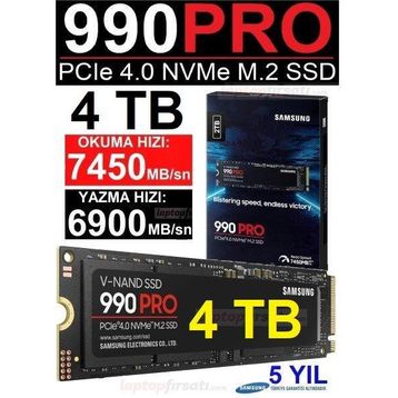Samsung MZ-V9P4T0BW 4TB 990 PRO M.2 NVMe SSD
