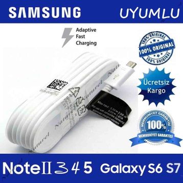 Samsung Note 2-3-4-5 S4 S5 S6 S7 Edge Hızlı Şarj Data Kablosu