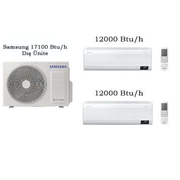 Samsung WindFree Multi 17100 BTU 1 Dış + 2 İç Ünite 12+12 Duvar Tipi Klima