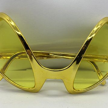 Samur Retro Gözlük 80'li 90'lı Yıllar Gold Renk 8x13 cm Parti Gözlüğü