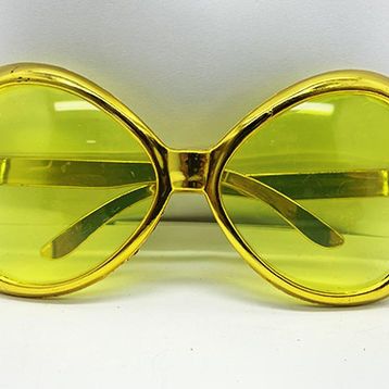 Samur Yeşilçam Temalı Gold Renk 7x16 cm Parti Gözlüğü