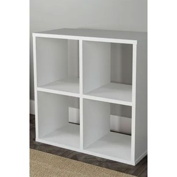 Sanal Mobilya Cube 4 Raflı Medium Mat Beyaz Kitaplık