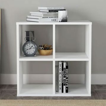 Sanal Mobilya Cube 4 Raflı Medium Mat Beyaz Kitaplık