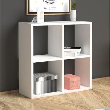 Sanal Mobilya Cube Beyaz Kitaplık