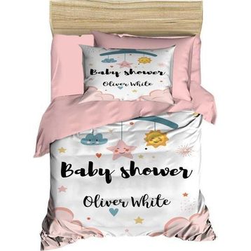 Sanatella %100 Pamuklu Baby Shower White Yenidoğan Kız Bebek Nevresim Takımı