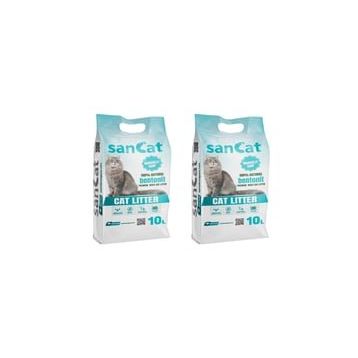 Sancat 2x10 lt Marsilya Sabunu Kokulu Premium Beyaz Kedi Kumu