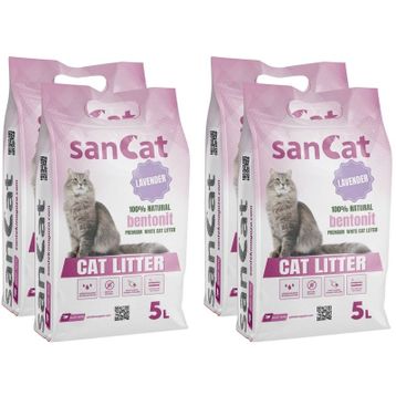 Sancat 4x5 lt Lavanta Kokulu Premium Beyaz Kedi Kumu