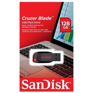 Sandisk 128 GB Cruzer Blade USB 2.0 Siyah USB Bellek