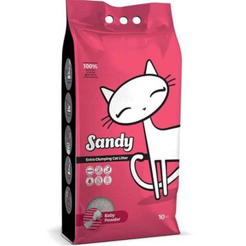 Sandy 10 KG Pudra Kokulu Ekstra Topaklanan Sodyum Bentonit Kedi Kumu