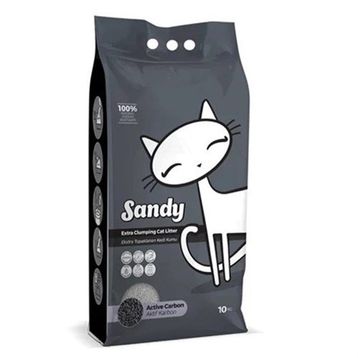 Sandy Ekstra Topaklanan 10 kg Aktif Karbonlu Doğal Kedi Kumu