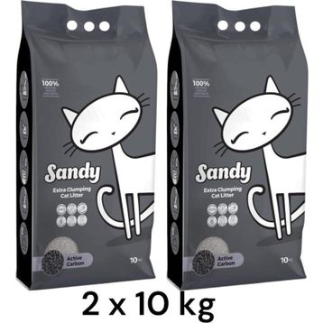 Sandy Ekstra Topaklanan 2x10 kg Aktif Karbonlu Doğal Kedi Kumu