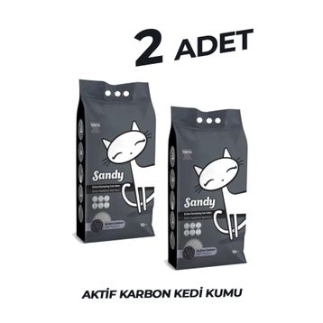 Sandy Ekstra Topaklanan 2x10 kg Aktif Karbonlu Doğal Kedi Kumu