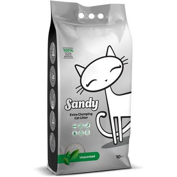 Sandy Ultra Topaklanan İnce Taneli Bentonit Kokusuz 10 kg Kedi Kumu