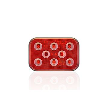 Sanel SBD24R6 Dış Makan Uyumlu Kırımızı 24V Üniversal Kare 6 Led Aydınlatma