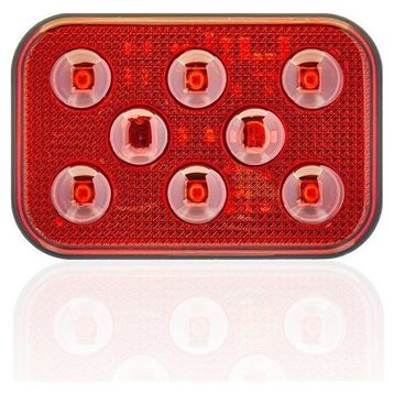 Sanel SBD24R6 Dış Makan Uyumlu Kırımızı 24V Üniversal Kare 6 Led Aydınlatma