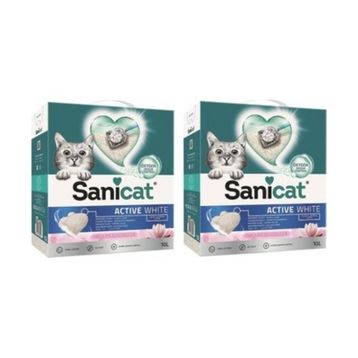 Sanicat Active White Lotus Flower Topaklaşan Bentonit 10 lt Kedi Kumu