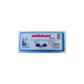Sanitabant Metal Pedli Steril Mavi 100 Adet Yara Bandı