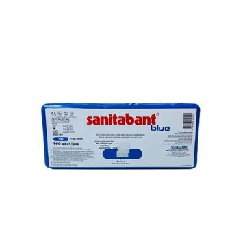 Sanitabant Metal Pedli Steril Mavi 100 Adet Yara Bandı
